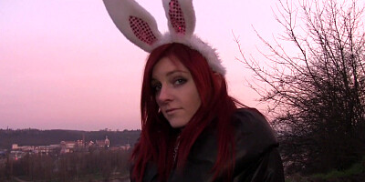 Snow blows & gets fucked by a stranger wearing a bunny girl outfit