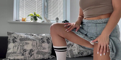 MILF in socks bounces on my cock