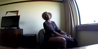 African amateur model on a fake casting