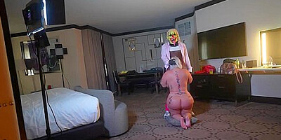 Mz Dani - A Animated Stranger Breaks Into Mz. Dani Hotel Room & Bargains With Her Pussy