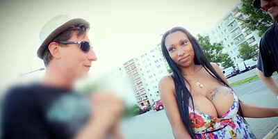 BUMS BUS - Interracial bus fuck with busty gal Ria Paradise