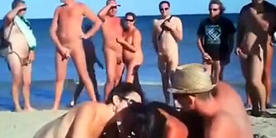 Beach Voyeur - two couples tart's on beach