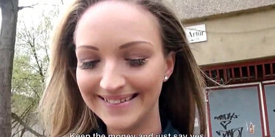 Sexy Czech girl Melanie fucked for money