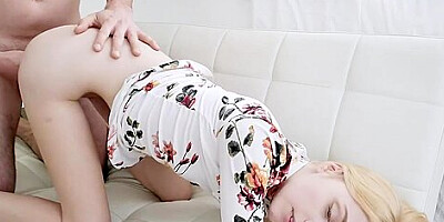 Kate Bloom is a sweet, blonde cock teaser who likes to have sex from the back