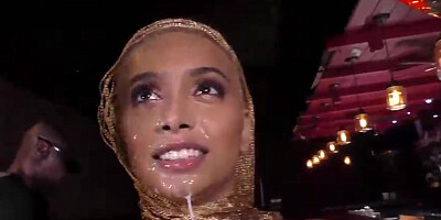 Aaliyah Hadid is getting gang-fucked in the night bar and lovin’ every single 2nd of it