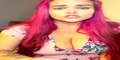Good-Sized sandy-haired is frolicking with her massive mammories and deep-throating a fake penis in front of the camera