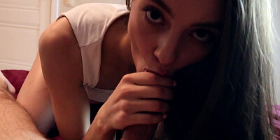 Long-haired beauty Sola Zola gets her shaved pussy drilled