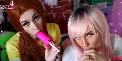 Ultra-Kinky lesbos have gethered to jerk next to each other, until all of them jizz