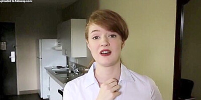 Clothed teen maid jizzed