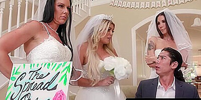 And Lolly Dames - Milf Brides Reverse Gangbang Man Together!