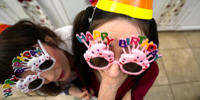 Holiday threesome with hot Melody Minx and Tifa Quinn POV