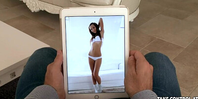 POV blowjob and interactive sex with hor brunette babes