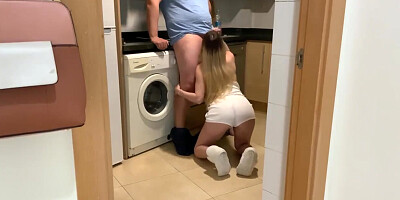 Petite Hot Blonde Seduced For Home Sex In Kitchen