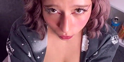 TikTok Tart Deepthroat Man-Meat And Get Jism On Her Face / POINT OF VIEW Oral Pleasure - CyberlyCrush