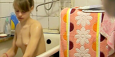 peeping at the girl in the bathroom