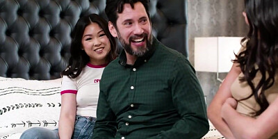 Asian babe and bff 69 while bf watches