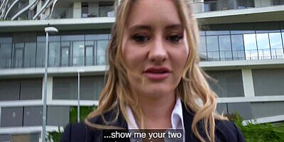 Public Agent Hot hotel worker fucks a big fat cock in a public washroom in POV