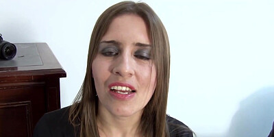 Slutty Latina milf gets horny before casting