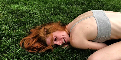 freckledRED Frigs Her Humid Vag In Public For The Yoga Instructor