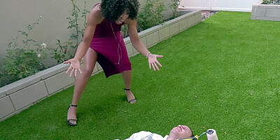 Misty Stone wants to help the injured guy