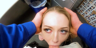 Blonde teen Lily Larimar gets fucked by officer due to theft