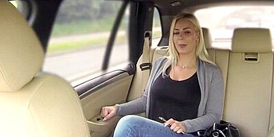 Busty Blonde Babe Fucked In The Cab