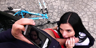 Chick jumps on cock of kind driver who takes her home