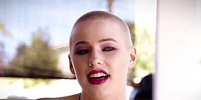 Short Haired Blonde Gives Deep Throat Bj