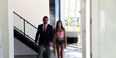 FantasyHD - Sexy little babysitter Ariana Marie seduces the father