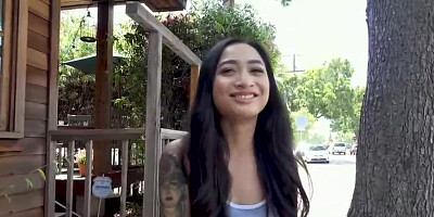 Flirty Filipina, Avery Dark-Hued is getting rammed with a rock-hard wood after deepthroating it like a professional