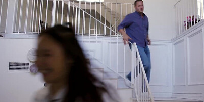 Asian coed spinner seduces big dick for a ride