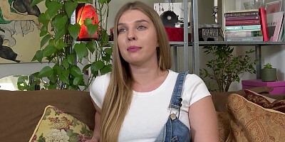 Blonde Ukrainian Fingers Herself While Using a Magic Wand