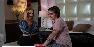 Sexy redhead MILF Sedona Reign fucks her son',s friend for fun