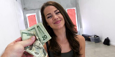 Evelin Stone sucks on stranger's cock & fucks in public for cash