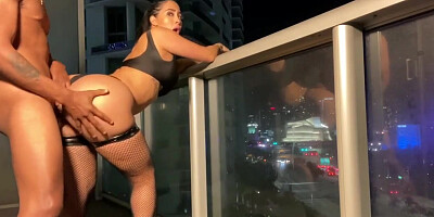 little d gets caught drilling valerie kay on the balcony