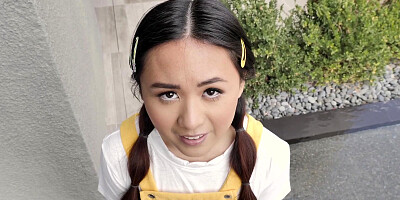 Asian cutie Ella Voneva fucks by horny married couple