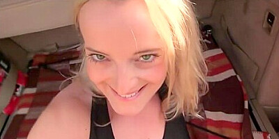 Pretty amateur blonde passenger fucked by fake driver