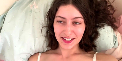 Amateur Babe with Pierced Nipples and Very Hairy Pussy Cums