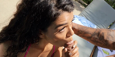 Harley Haze gets eaten out and shagged by the pool
