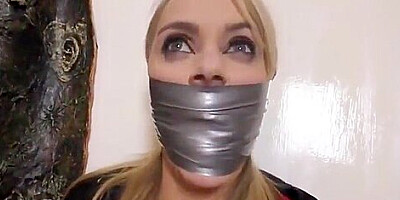 Girl Wrap Gagged In Duct Tape Bondage