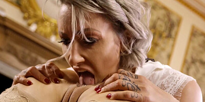 Angel Long and Eva Lovia bring each other to an eye-rolling orgasm