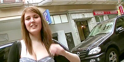 sex in the street, money , big tits bitch