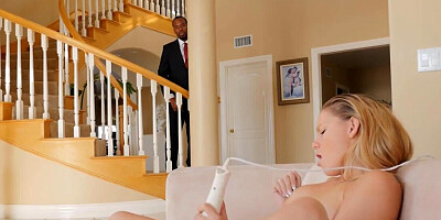 Black employer punishes babysitter using a big cock