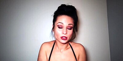 Busty Brunette Riding on Dildo and Orgasm in Lingerie