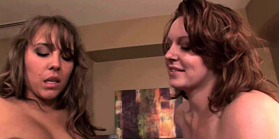 Naughty lesbians Holly Green and Ella Milano are penetrating pussies with fingers