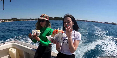 Gorgeous Nude Models Josie Matty On Vacation Yacht Sunbathing Naked