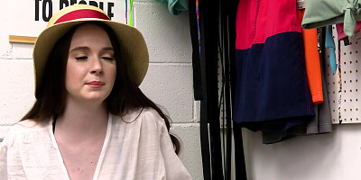 Big boobs teen thief caught stealing