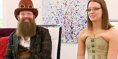Country couple costume up to make an exciting arrival to the swing house