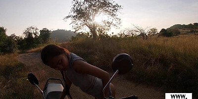 Cute amateur Thai teen fucking outdoor