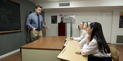 Horny students seduces their crush teacher